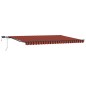 vidaXL Tenda Retrattile Manuale con LED in Arancione e Marrone, 500x300 cm vidaXL Tenda Retrattile Manuale con LED in Arancione e Marrone, 500x300 cm