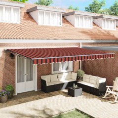 vidaXL Tenda Retrattile Arancione e Marrone 500x300 cm
