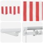vidaXL Tenda Retrattile Rosso e bianco 500 × 300 cm Rosso e bianco