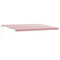 vidaXL Tenda Retrattile Rosso e bianco 500 × 300 cm Rosso e bianco