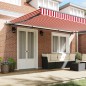 vidaXL Tenda Retrattile Rosso e bianco 500 × 300 cm vidaXL Tenda Retrattile Rosso e bianco 500 × 300 cm