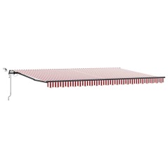 vidaXL Tenda retrattile automatica con LED striscia rossa e bianca 500x300 cm