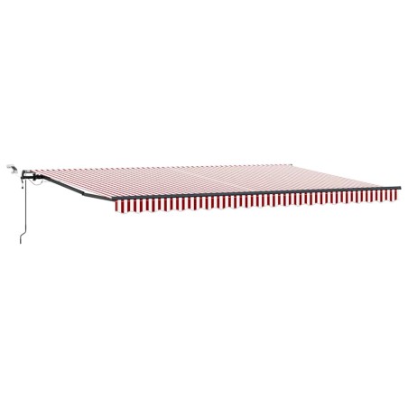 vidaXL Tenda retrattile automatica con LED striscia rossa e bianca 500x300 cm