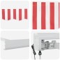 vidaXL Tenda a rullo automatizzata a righe rosse e bianche 500x300 cm vidaXL Tenda a rullo automatizzata a righe rosse e bianche 500x300 cm