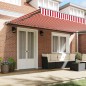 vidaXL Tenda Retrattile Striscia Rossa e Bianca 500x300 cm