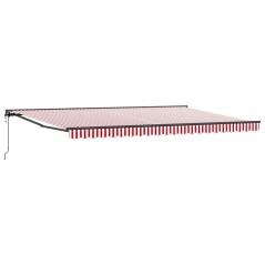 vidaXL Tenda Retrattile Striscia Rossa e Bianca 500x300 cm