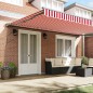 vidaXL Tenda Retrattile Striscia Rossa e Bianca 500x300 cm vidaXL Tenda Retrattile Striscia Rossa e Bianca 500x300 cm