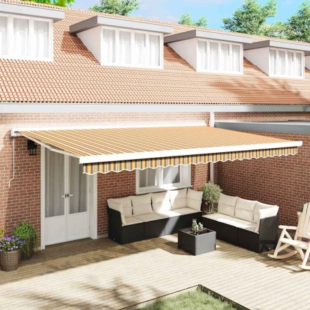 vidaXL Tenda da sole regolabile automatica , striscia multicolore, 500 x 300 cm