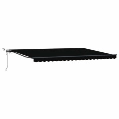 Tenda Retrattile Automatica con LED Nera 500x300 cm