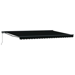 vidaXL Tenda Retrattile Nero 500x300 cm Poliestere e Alluminio