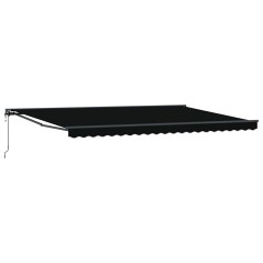 vidaXL Tenda Retrattile Nero 500x300 cm Poliestere e Alluminio