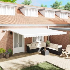 vidaXL Tenda Retrattile with Bianco 500 × 300 cm Bianco