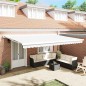 vidaXL Tenda da sole automatica retrattile bianca 500 x 300 cm vidaXL Tenda da sole automatica retrattile bianca 500 x 300 cm