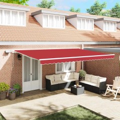 vidaXL Tenda retrattile with Rosso 500 × 300 cm Rosso