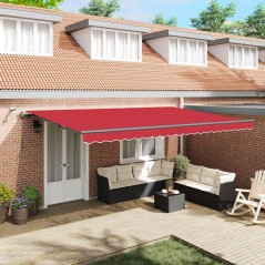 vidaXL Tenda Retrattile Automatica con LED Rossa 500x300 cm