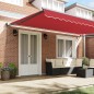 vidaXL Tenda Retrattile Manuale Rossa 500x300 cm vidaXL Tenda Retrattile Manuale Rossa 500x300 cm