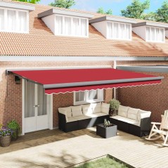 vidaXL Tenda Retrattile Automatica Rossa 500x300 cm