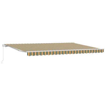 vidaXL Tenda retrattile manuale verde e gialla 500x300 cm
