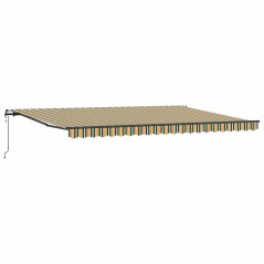 vidaXL Tenda da sole automatica retrattile verde e giallo 500 x 300 cm