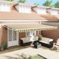 vidaXL Tenda Retrattile Manuale Gialla e Verde 500x300 cm vidaXL Tenda Retrattile Manuale Gialla e Verde 500x300 cm