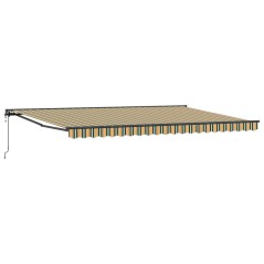 vidaXL Tenda Retrattile Verde e Giallo 500x300 cm