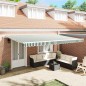 vidaXL Tenda da sole manuale retrattile Verde e Bianco 500x300 cm vidaXL Tenda da sole manuale retrattile Verde e Bianco 500x300 cm