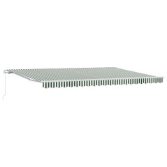 vidaXL Tenda da sole manuale retrattile Verde e Bianco 500x300 cm