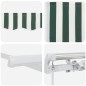 vidaXL Tenda da sole manuale retrattile Verde e Bianco 500x300 cm vidaXL Tenda da sole manuale retrattile Verde e Bianco 500x300 cm