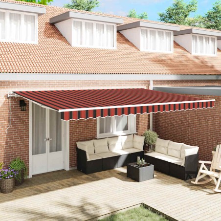 vidaXL Tenda Retrattile Arancione e marrone 500 × 350 cm