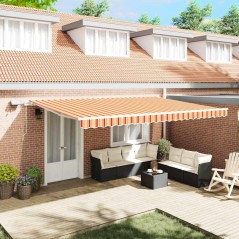 vidaXL Tenda Retrattile with Giallo e arancione 500 × 350 cm