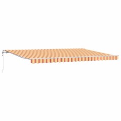 vidaXL Tenda retrattile Strisce Arancio / Grigio / Blù 500 × 350 cm