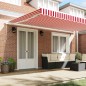 vidaXL Tenda Retrattile Manuale Strisce Rosse e Bianche 500x350 cm vidaXL Tenda Retrattile Manuale Strisce Rosse e Bianche 500x350 cm
