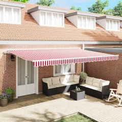 vidaXL Tenda ritraibile Rosso e bianco 500 × 350 cm Rosso e bianco