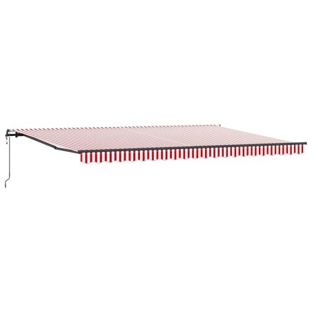 vidaXL Tenda da sole automatica e retrattile a strisce rosse e bianche 500x350 cm