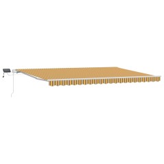 vidaXL Tenda Retrattile Giallo / Grigio / Bianco 500 × 350 cm Multicolore