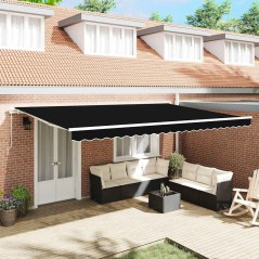 Tenda Retrattile Manuale vidaXL Nera 500x350 cm