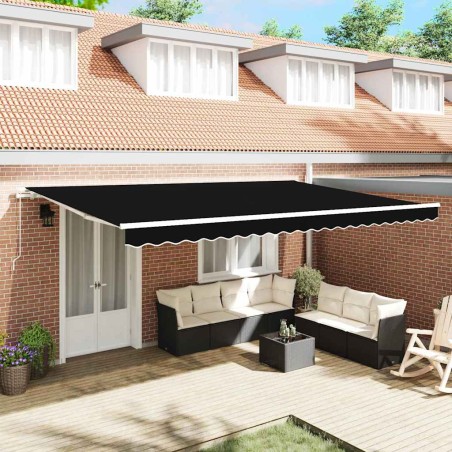 Tenda Retrattile Manuale vidaXL Nera 500x350 cm