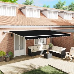 vidaXL Tenda Retrattile with Nero 500 × 350 cm Nero