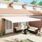 vidaXL Tenda Retrattile Manuale Bianca 500x350 cm vidaXL Tenda Retrattile Manuale Bianca 500x350 cm