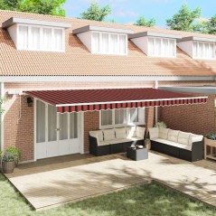 vidaXL Tenda Retrattile with Arancione e marrone 600 × 300 cm