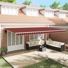 vidaXL Tenda Retrattile Arancione e marrone 600 × 300 cm