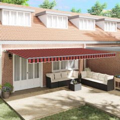 vidaXL Tenda Retrattile arancione e marrone 600 × 300 cm