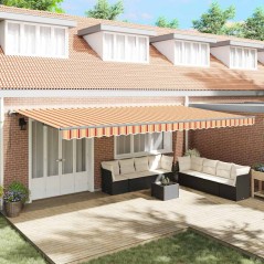 vidaXL Tenda da sole automatica retrattile gialla e arancione 600 x 300 cm