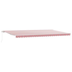 vidaXL Tenda da sole manuale retrattile 600x300 cm con strisce rosse e bianche