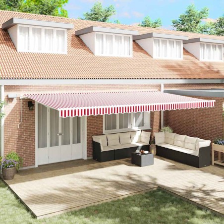 vidaXL Tenda 600x300 cm Rosso e bianco 600 × 300 cm Rosso e bianco