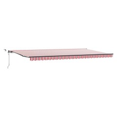 vidaXL Tenda Retrattile Automatica con LED Strisce Rosse e Bianche 600x300 cm