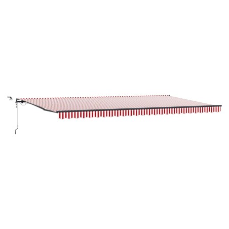 vidaXL Tenda Retrattile Automatica con LED Strisce Rosse e Bianche 600x300 cm