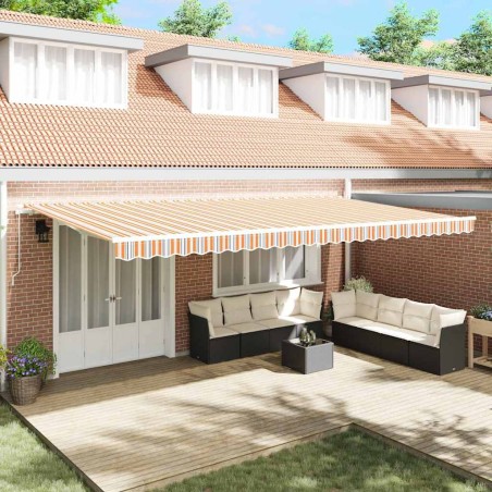 vidaXL Tenda Retrattile Manuale Strisce Multicolore 600x300 cm