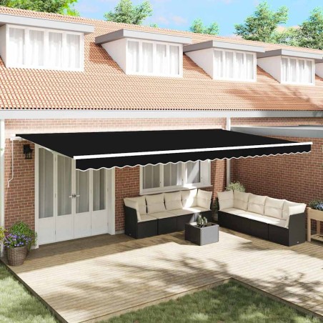 Tenda retrattile manuale vidaXL Nera 600x300 cm