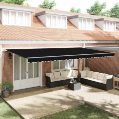 vidaXL Tenda Retrattile Nero 600 × 300 cm Poliestere